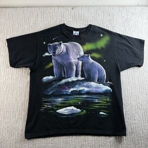 Vintage Polar Bears Liquid Blue AOP T Shirt Men's Size Large